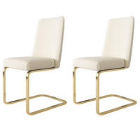 SCHWINGSTUHL 2-er Set Freischwinger,Esszimmerstuhl mit goldenen Stuhlbeinen,Samt,Beige - Beige, Metall (45/88/42cm) - LVHOM