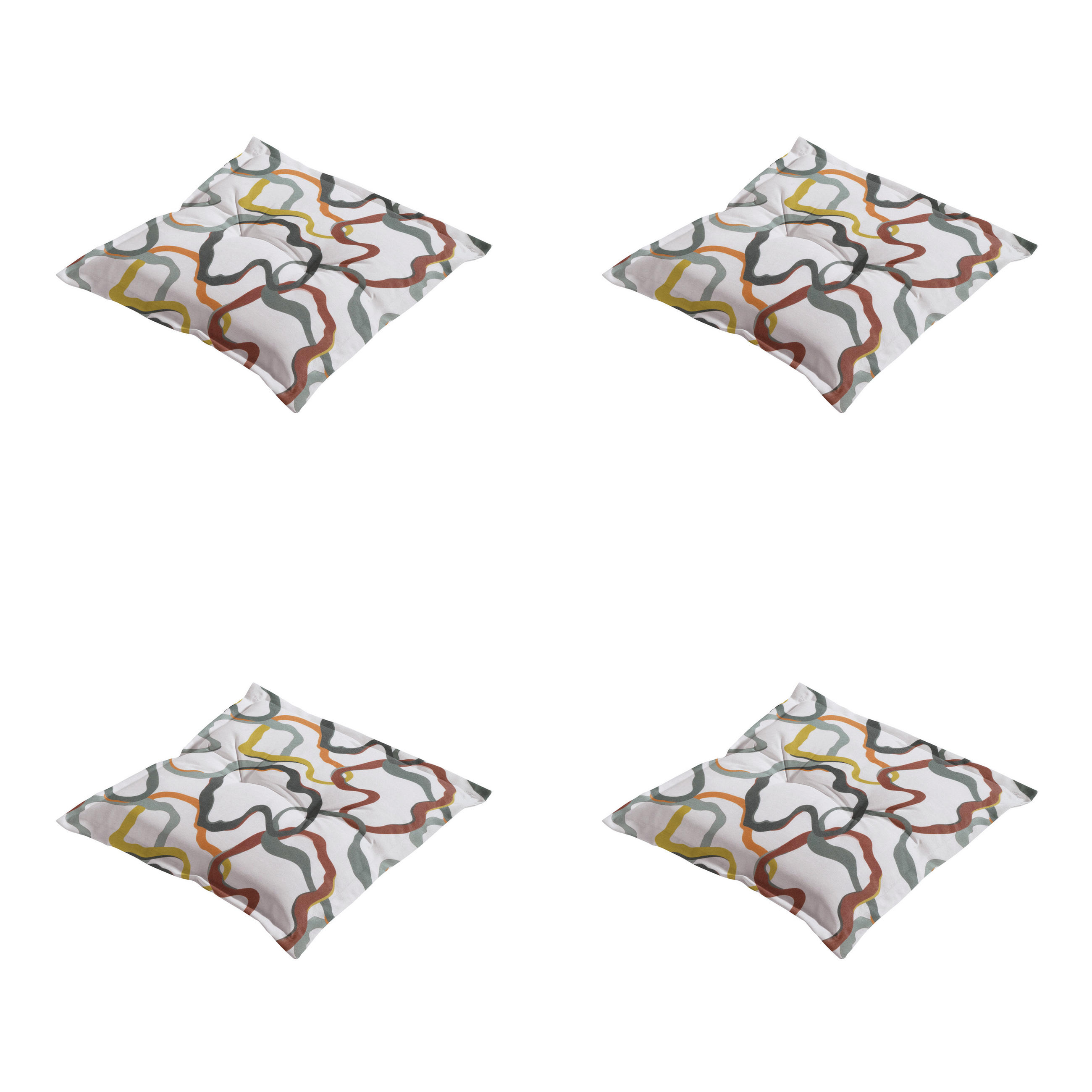 SITZKISSEN Blaze - Mehrfarbig - 50/50/7 cm - 4er-Set - Multicolor, Textil (50/7/50cm) - Madison