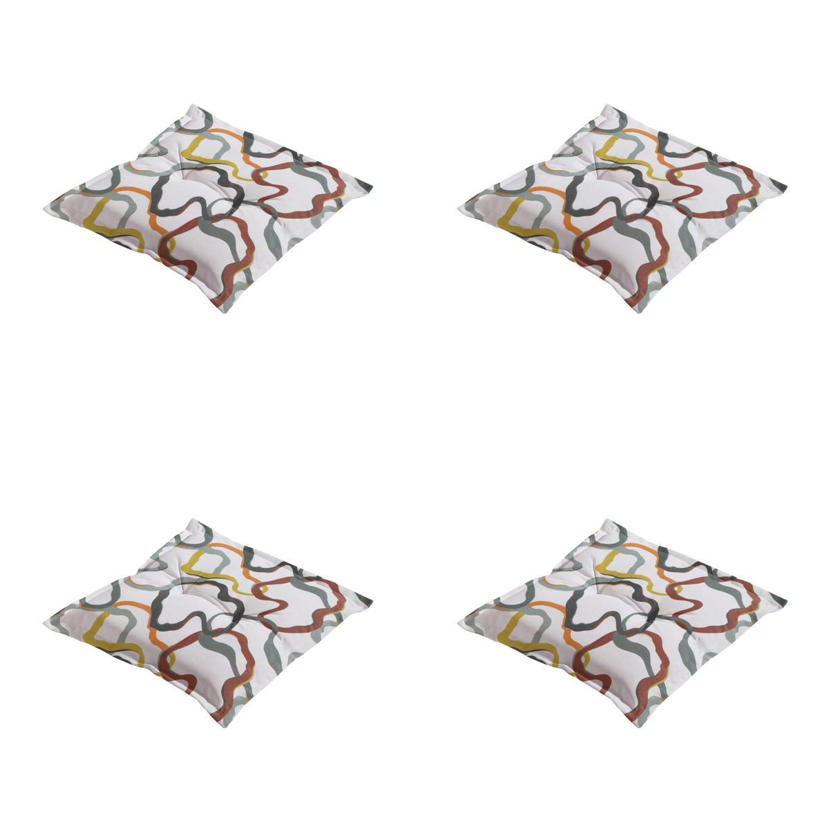 SITZKISSEN Blaze - Mehrfarbig - 50/50/7 cm - 4er-Set - Multicolor, Textil (50/7/50cm) - Madison