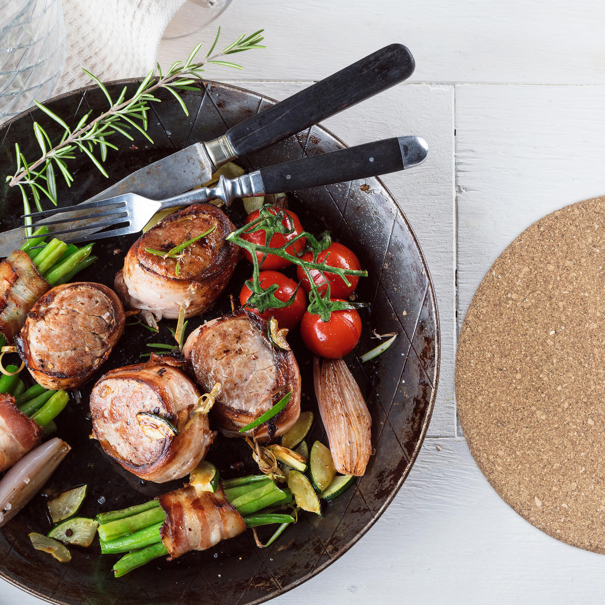 4XPODLOŽKY z korku - svetlohnedá, prírodné materiály (19.3/19.3cm) - Relaxdays