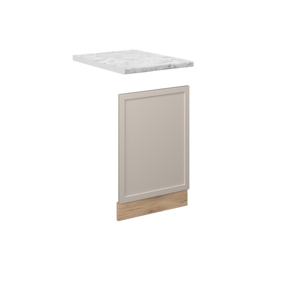 FRONTBLENDE Fame-Line GrauBeige 45 cm, AP Marmor - Honigeiche/Eiche Wotan, Holzwerkstoff (45/67.4/1.6cm) - Vicco