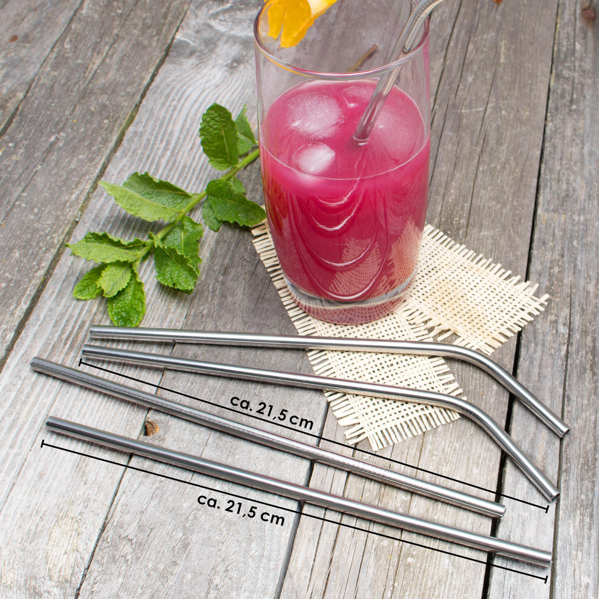 TRINKHALME, silber - Edelstahlfarben, Metall (0.6/21.5cm) - bremermann