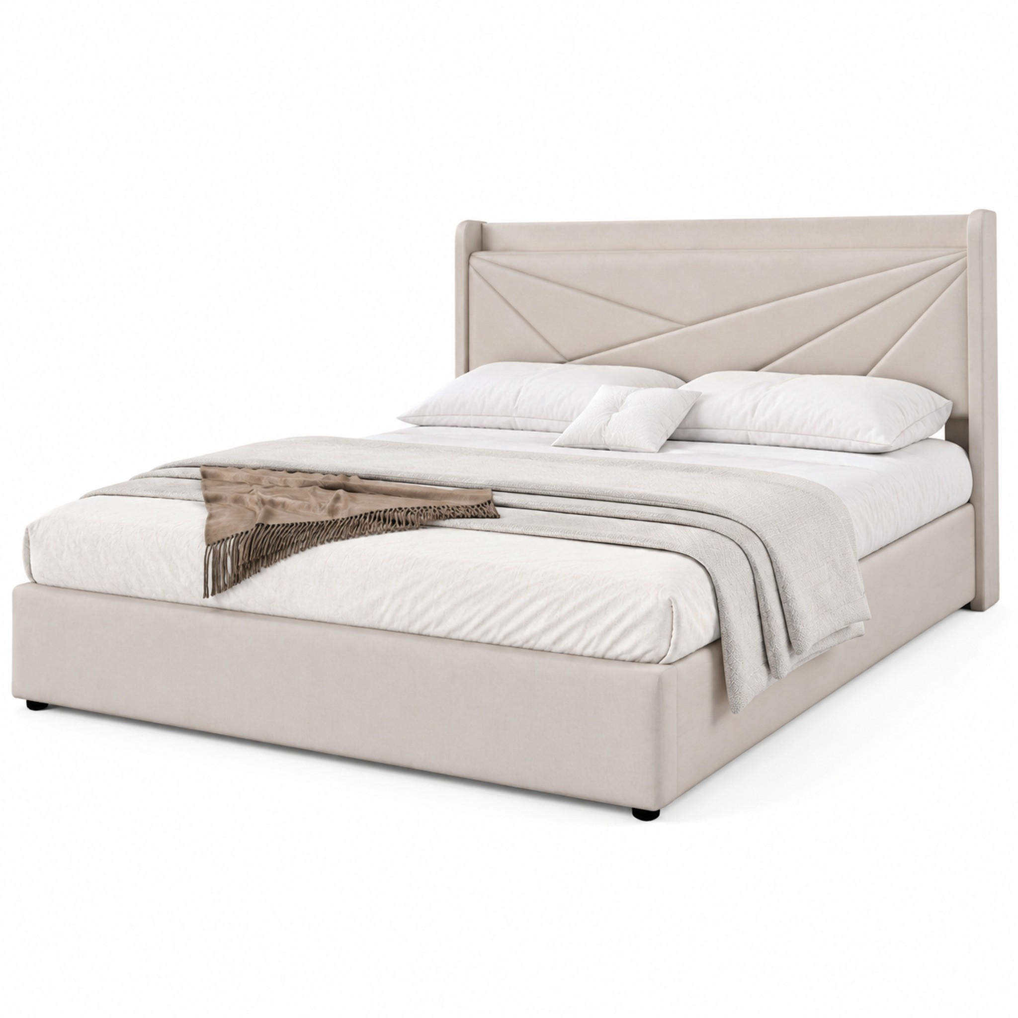 Beauniv Polsterbett Beige 140x200 cm