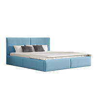 POLSTERBETT Bergen Magic Velvet - Hellblau, Holzwerkstoff/Textil (120/200cm) - Fun Möbel