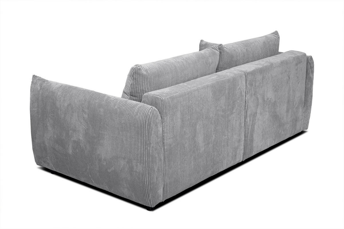 SOFA TAUER 3-Sitzer, hellgrau - Hellgrau/Schwarz, Holzwerkstoff/Kunststoff (112/84/206cm) - Courtois Laville