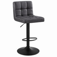 BARHOCKER drehbar höhenverstellbar 60-82 cm Kunstleder Anthrazit - Braun, Metall (44/114/38cm) - Meubliv