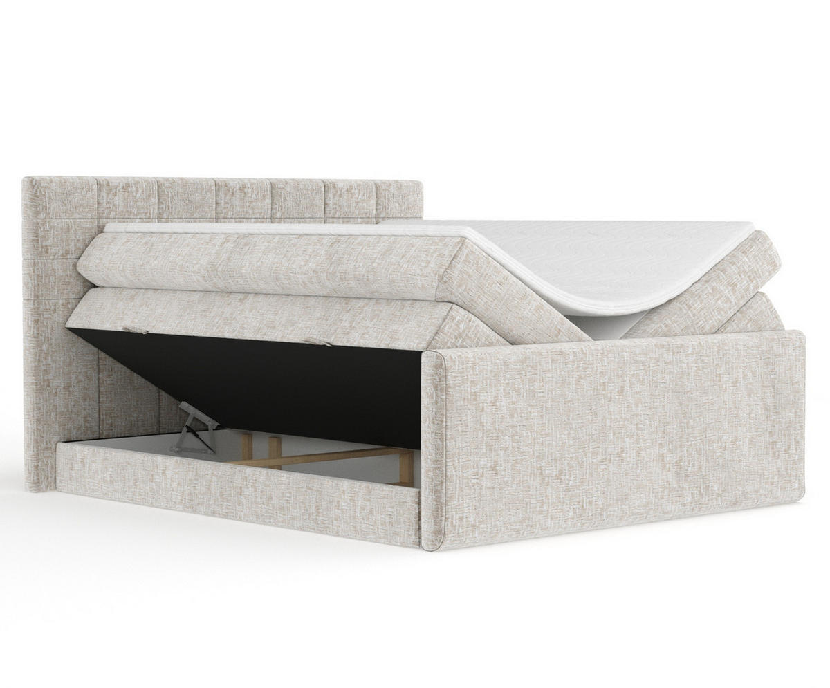 BOXSPRINGBETT Ava Beige 160/200 cm - Beige/Schwarz, Holz/Holzwerkstoff (160/200cm) - Maison de Reve
