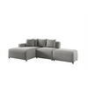 ECKSOFA Megan Xs In Stoff Salvador - Hellgrau, Holzwerkstoff/Textil (304/165cm) - Fun Möbel