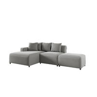 ECKSOFA Megan Xs In Stoff Salvador - Hellgrau, Holzwerkstoff/Textil (304/165cm) - Fun Möbel
