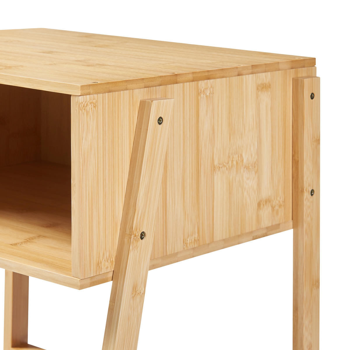 NACHTTISCH Håbo - Naturfarben, Holz (45/50/36cm) - [en.casa]