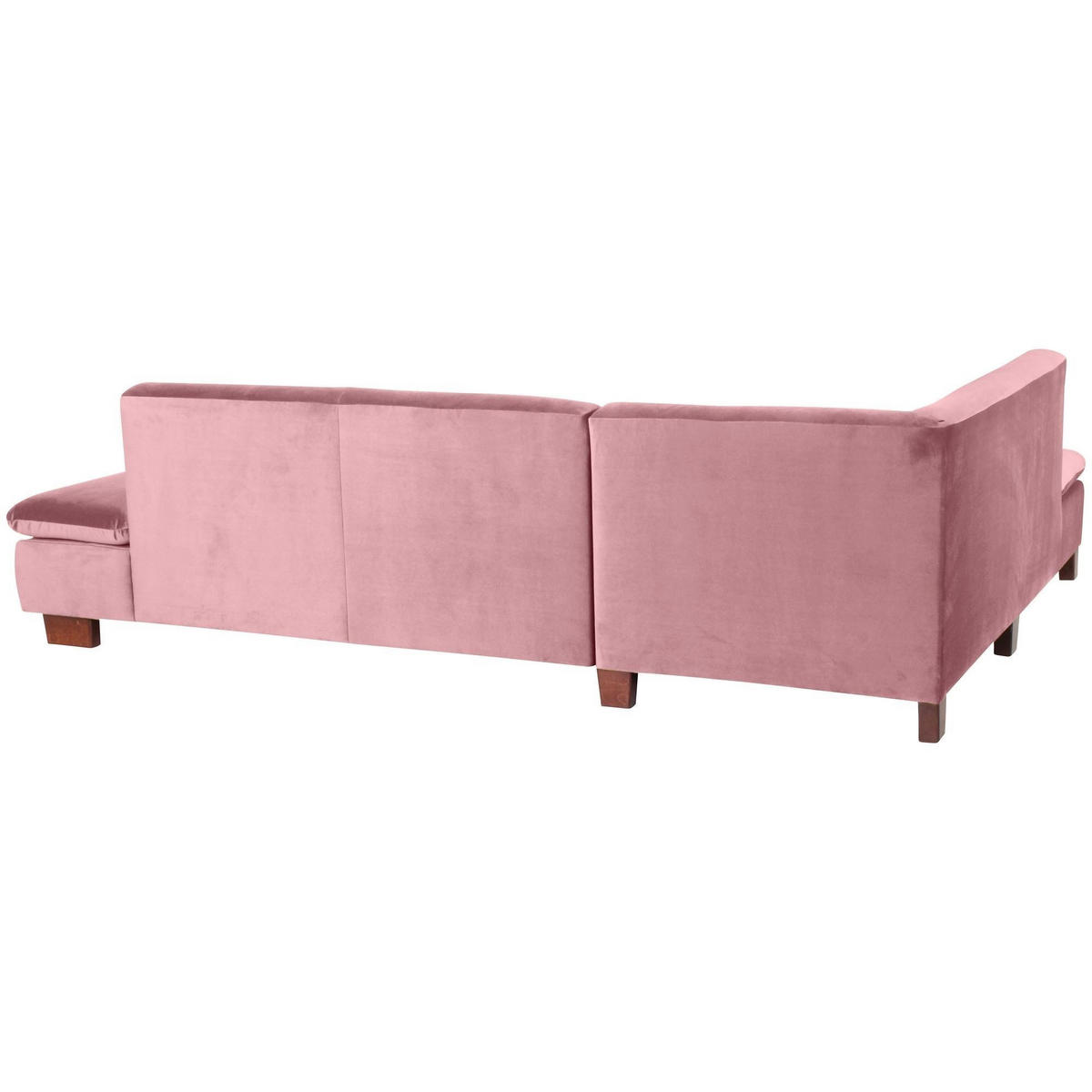 ECKSOFA mit Ottomane links Kaye Bezug Samtvelours Buche nussbaum dunkel / rosé - Rosa, Kunststoff (190/270cm) - 58aufmkessel
