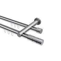 INNENLAUF-GARDINENSTANGEN-SET Platon Elanto 100 cm, 2-läufig, 20 mm Ø Chrom - Chromfarben, Metall (100cm) - INTERDECO
