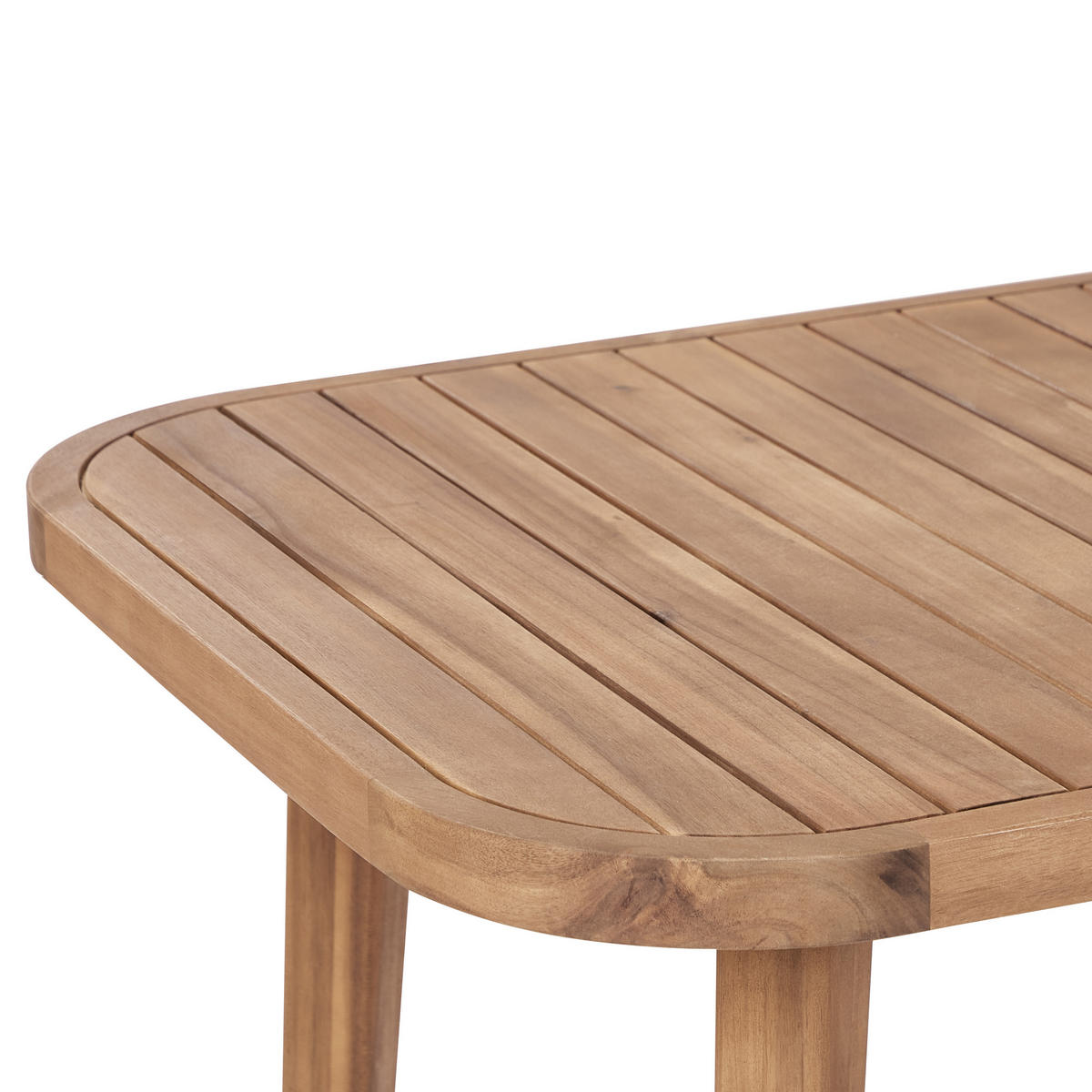 GARTENTISCH Heller Holzfarbton Paraggi - Hellbraun, Holz (90/180/77cm) - Beliani
