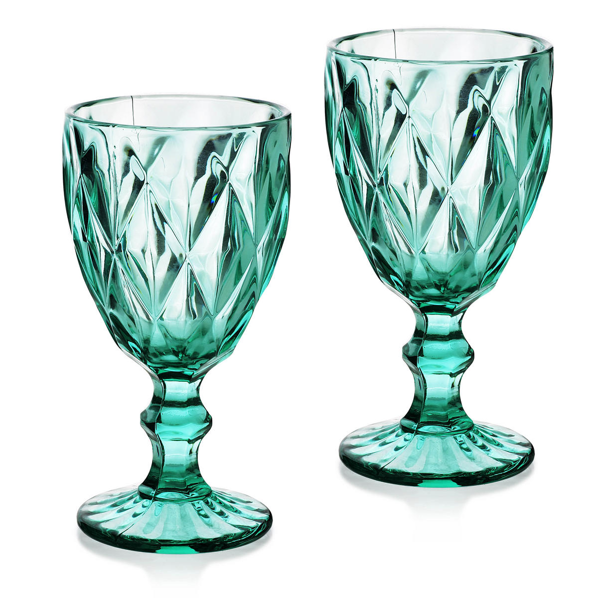 WEINGLAS-SET Elise Grün 26.5/19/15 cm Glas - Grün, Glas (0.3L) - Mondex