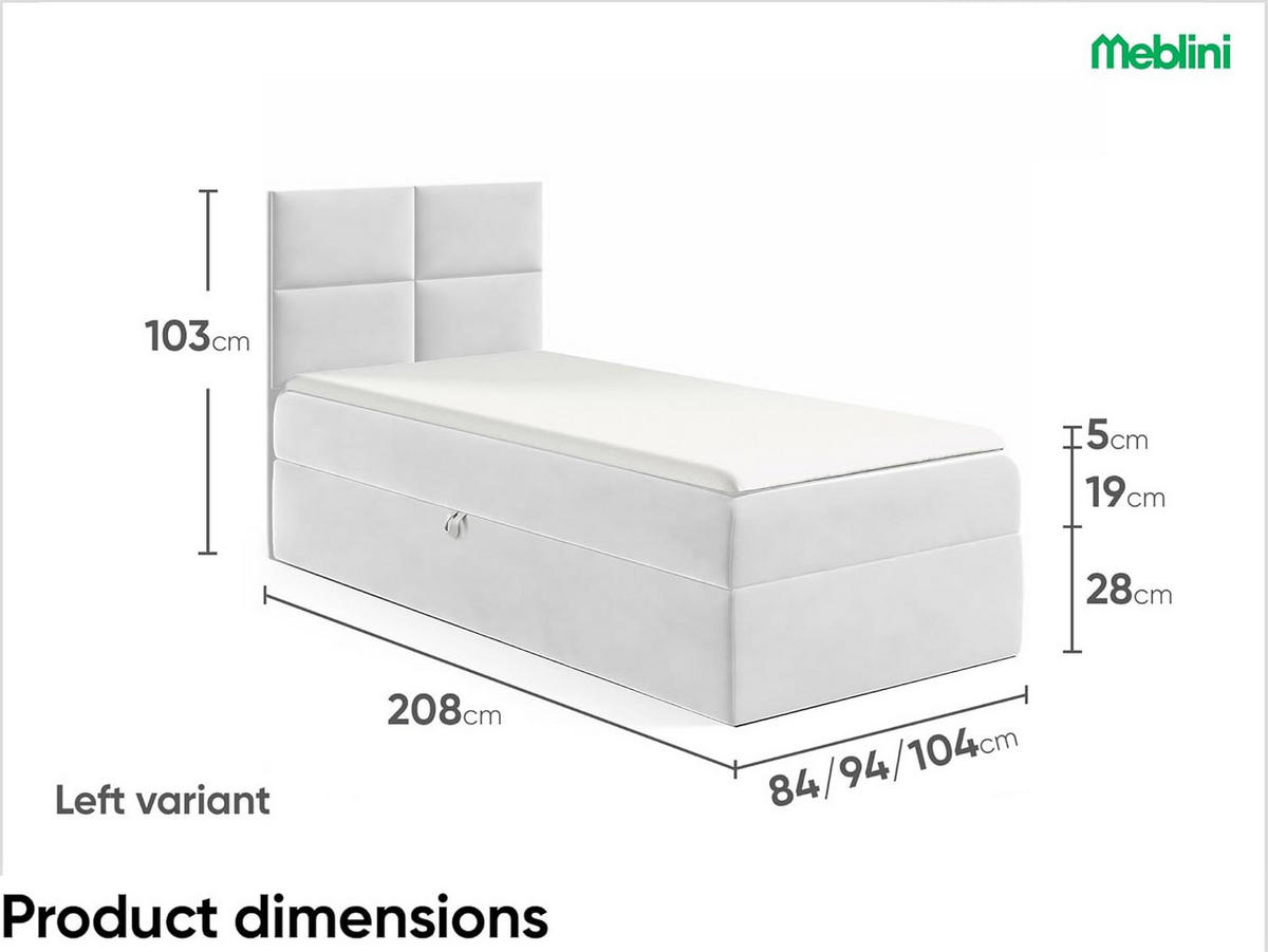 KINDERBETT MINO 3 - Hellgrau, Holzwerkstoff (94/208cm) - Meblini