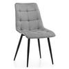 STUHL CHIC gespolsterter mit Steppung - hell grau - Samt Velours - Hellgrau/Schwarz, Metall (50/88/47cm) - NEW HOME