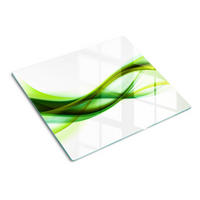 GLASPLATTE 60x52 cm Abstrakte Wellen - Grün, Glas (60/0.4/52cm) - TULUP