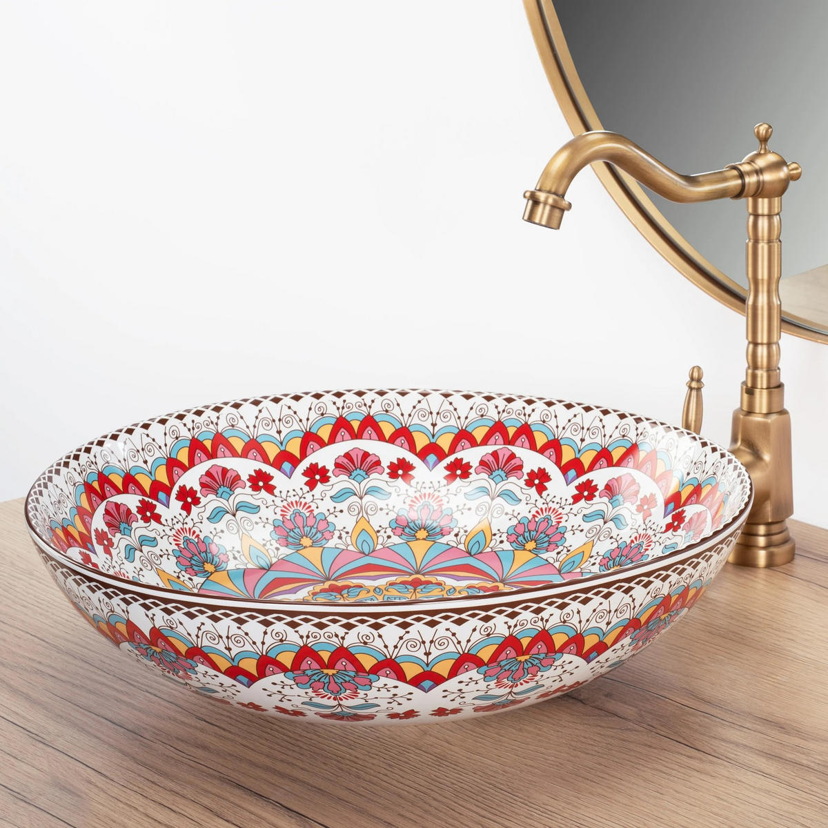 AUFSATZWASCHBECKEN Rea Peru - Multicolor, Keramik (40/11.5/40cm) - REA