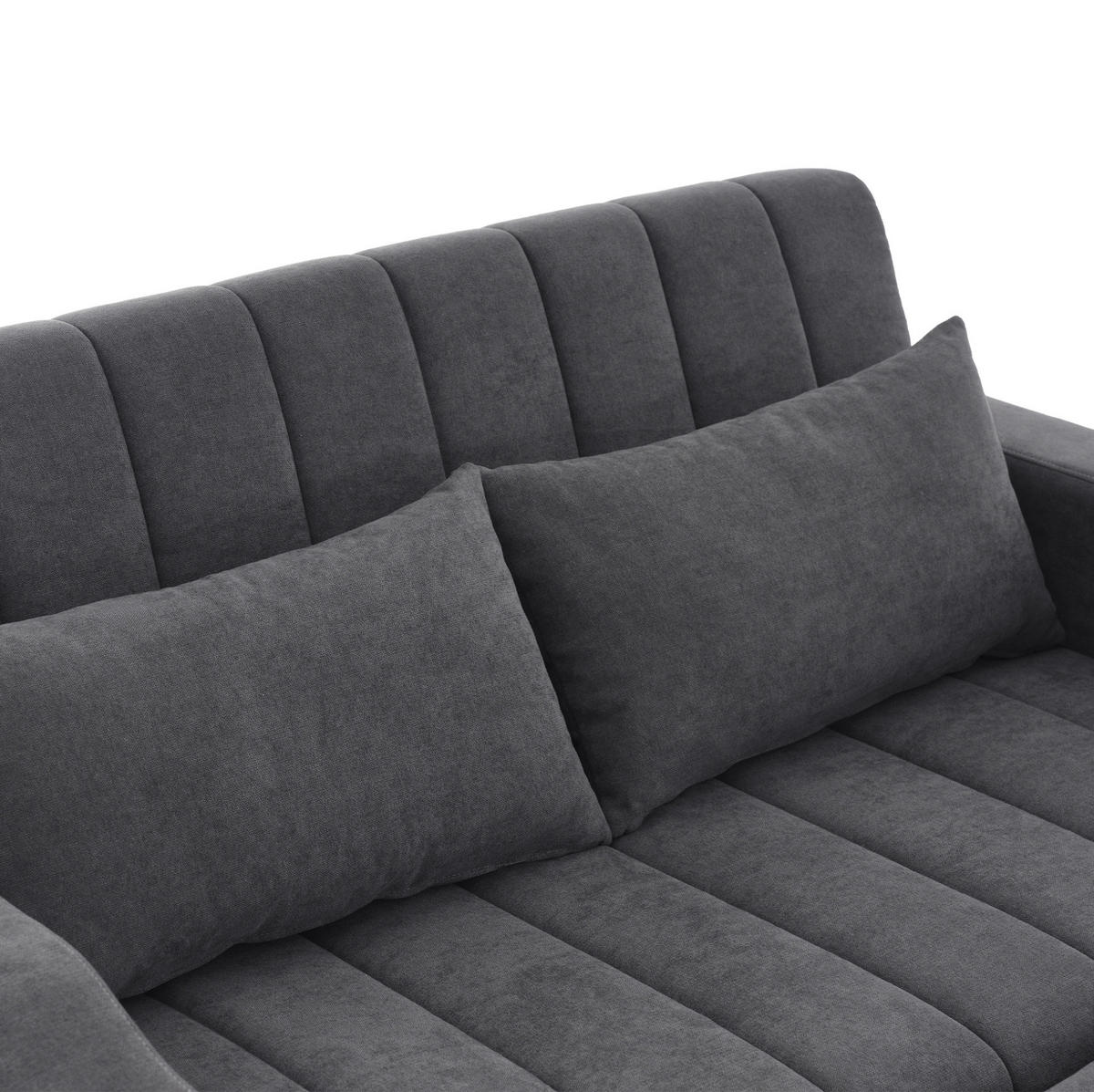 SCHLAFSOFA mit verstellbarer Rückenlehne 136 x 162 cm Grau 2-Sitzer - Grau, Metall (162/84/136cm) - Meubliv