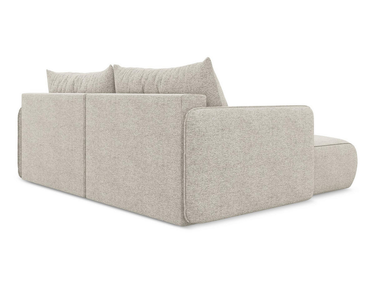 ECKSOFA mit Schlaffunktion Chenille Stoff Grau - Silberfarben/Schwarz, Kunststoff/Textil (148/207cm) - Makamii