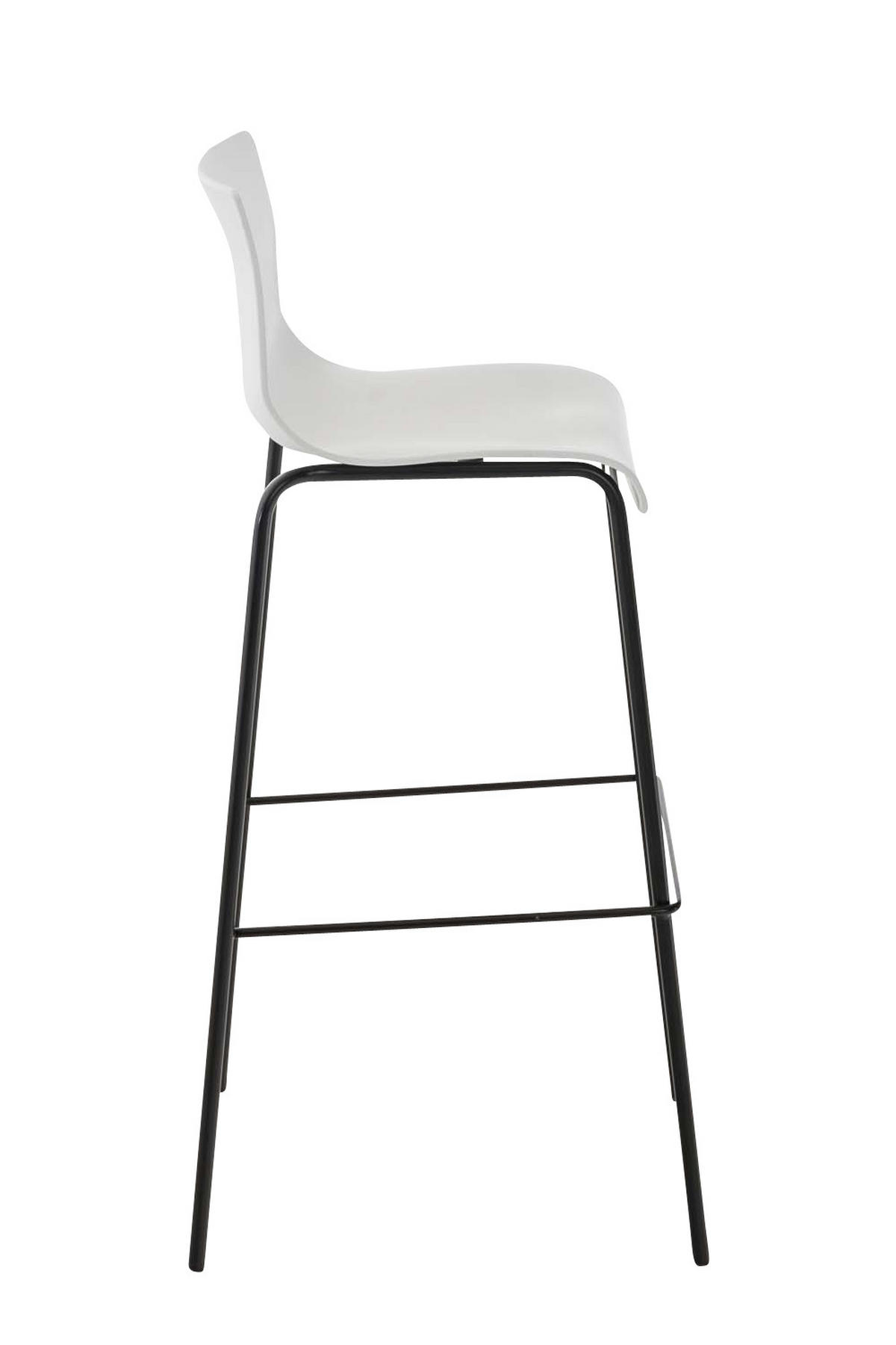 BARHOCKER Kunststoff Weiß - Schwarz/Weiß, Kunststoff/Metall (43/100/48cm) - CLP