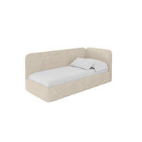 EINZELLBETT Jugendbett mit Bettkasten und Matratze H3/H4, Links - ELSY 100x200 Beige - Beige, Holzwerkstoff/Textil (100/200cm) - ALTDECOR