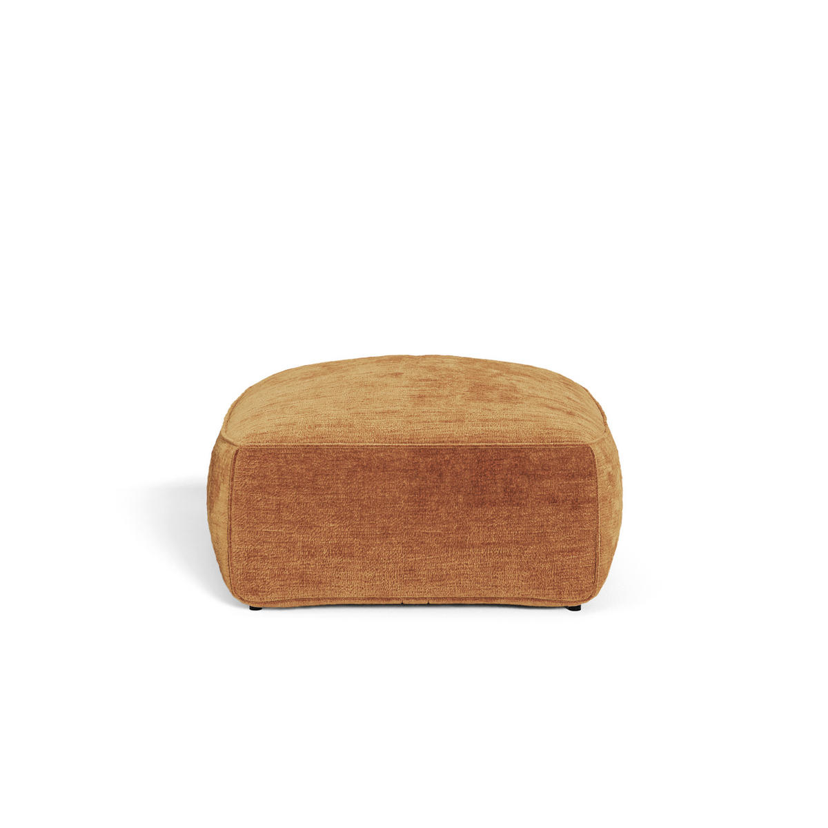 POUFS LOMI Geprägter Samt Karamell 75cm - Braun, Textil (75/44.5/75cm) - Premium Interiors