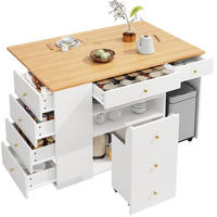 KÜCHENINSEL aus MDF mit Stauraum & Hocker, 140/40(70)/89 cm, Weiß - Weiß, Holzwerkstoff (40/89/140cm) - Redom