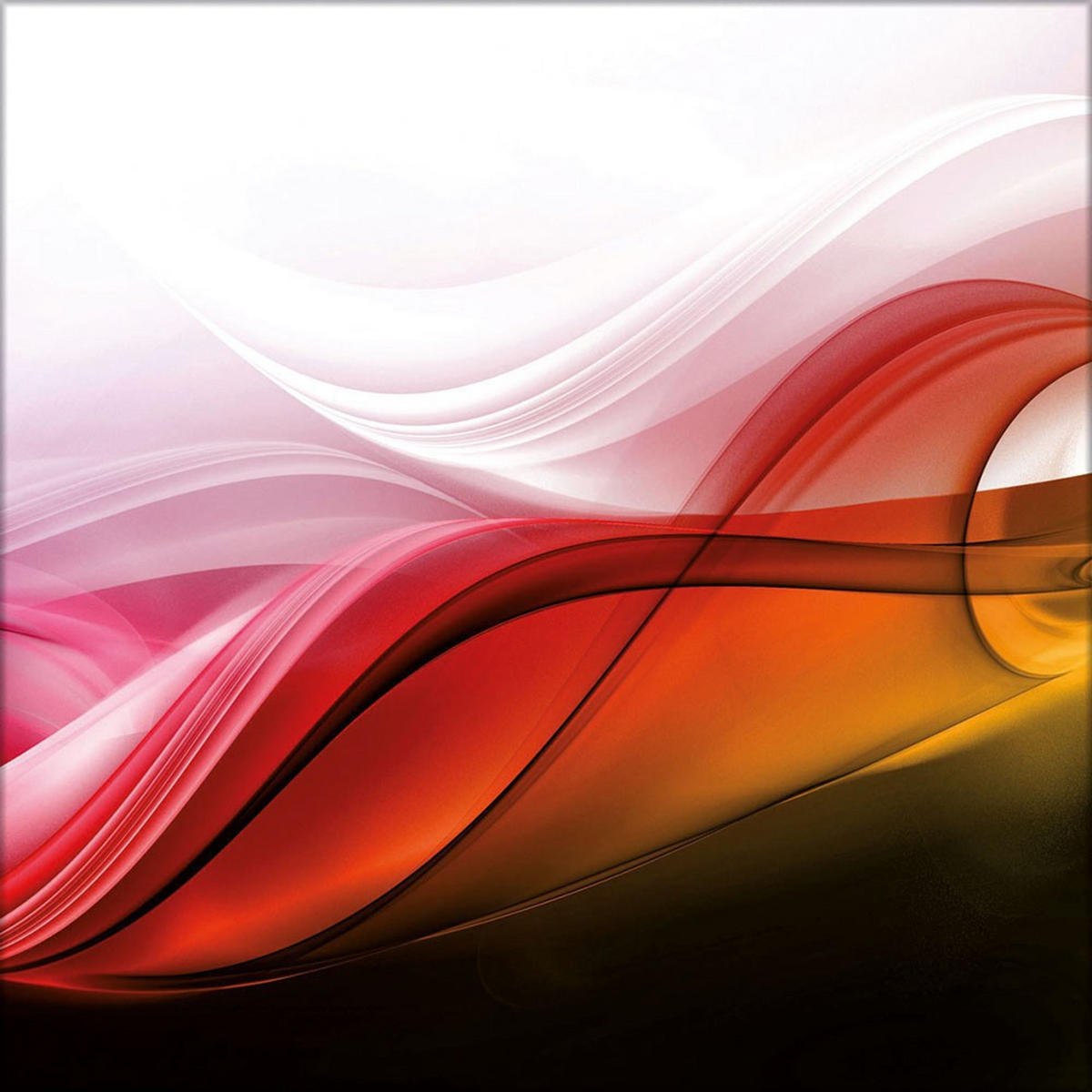 GLASBILD 30×30 cm abstrakt rot orange - Orange, Glas (30/30cm) - artissimo