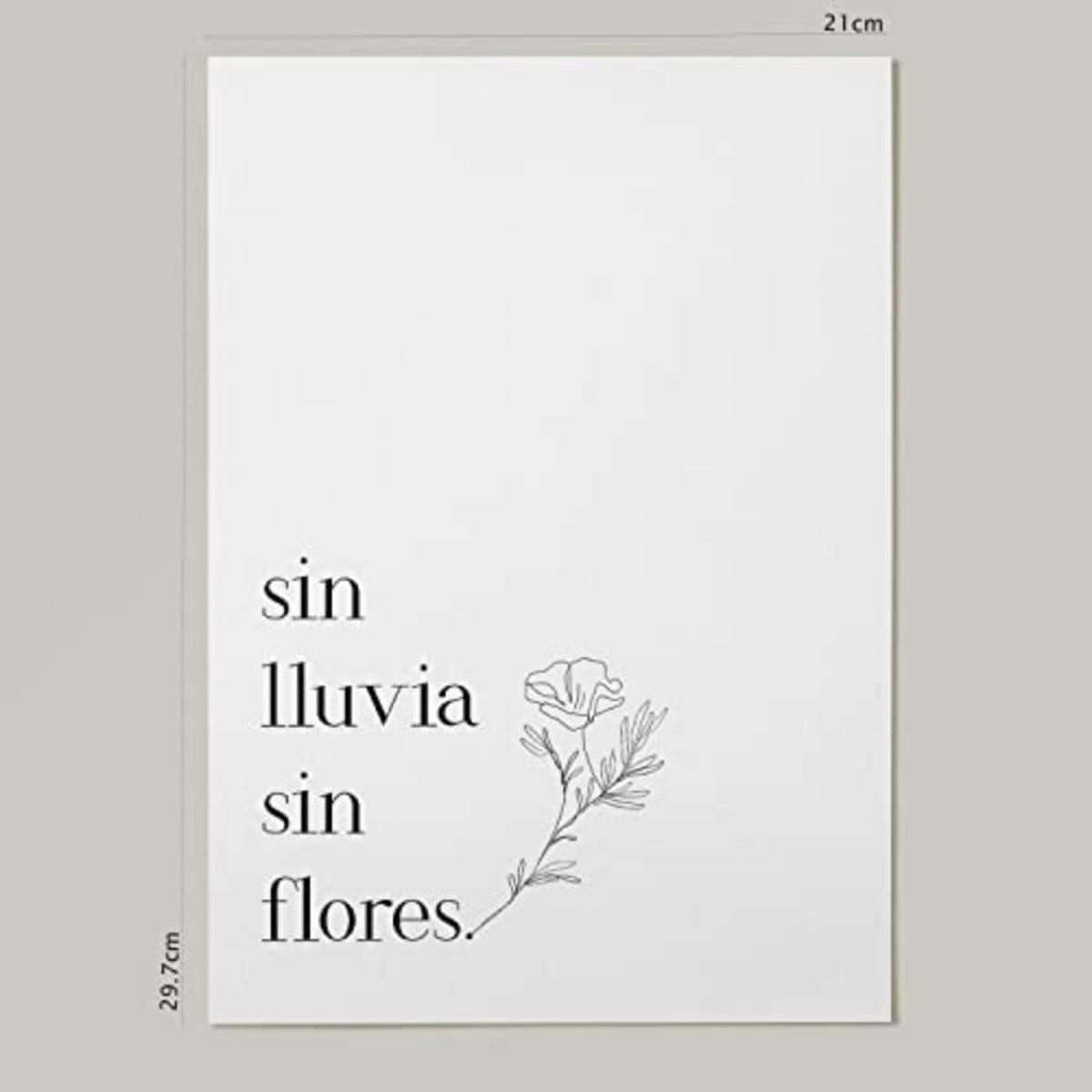 POSTER Set mit 4 Glücklich TypografieStil A4 Rahmenlos - Klar, Papier (29.7/3cm) - Nacnic