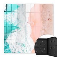 SCHLÜSSELBOX Schwarz 30x30 cm- Türöffnung nach rechts - Meer und Strand - Türkis, Metall (30/30/5cm) - TULUP