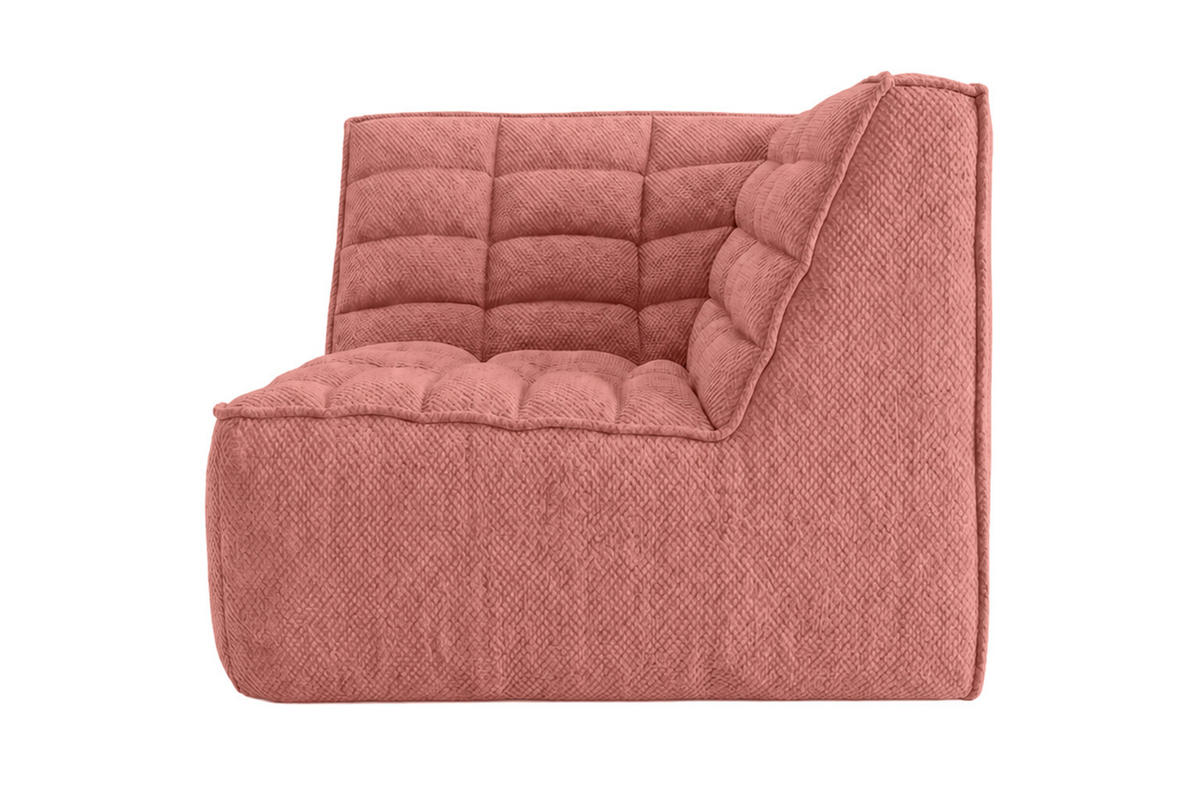 ROHOVÝ MODUL, plyšová tkanina Pop, Růžová, LAZY - růžová, dřevo (93/76/93cm) - Kaiser Möbel