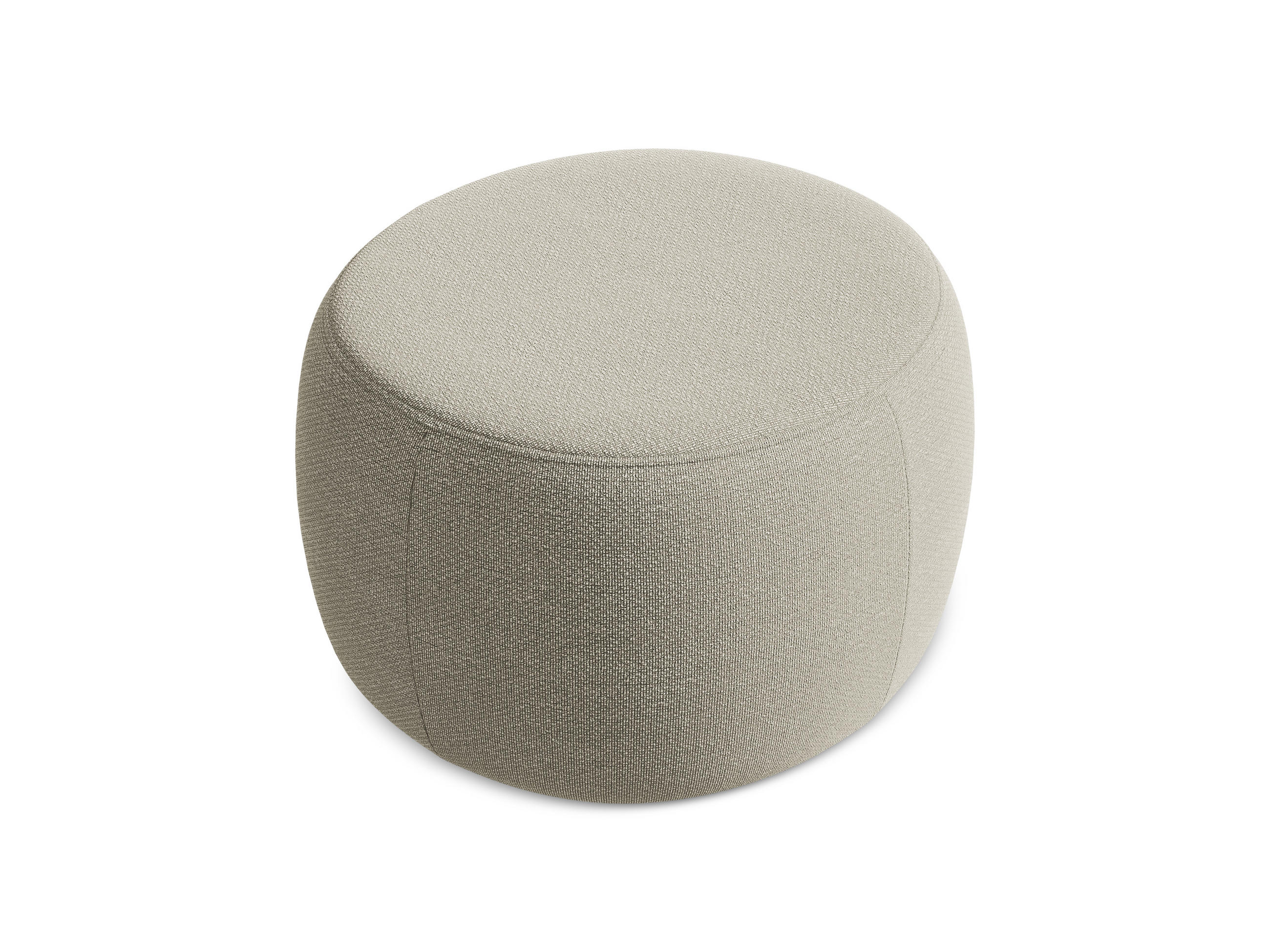 POUF Bouclé Stoff Grau - Taupe/Schwarz, Kunststoff/Textil (76/44/67cm) - Makamii