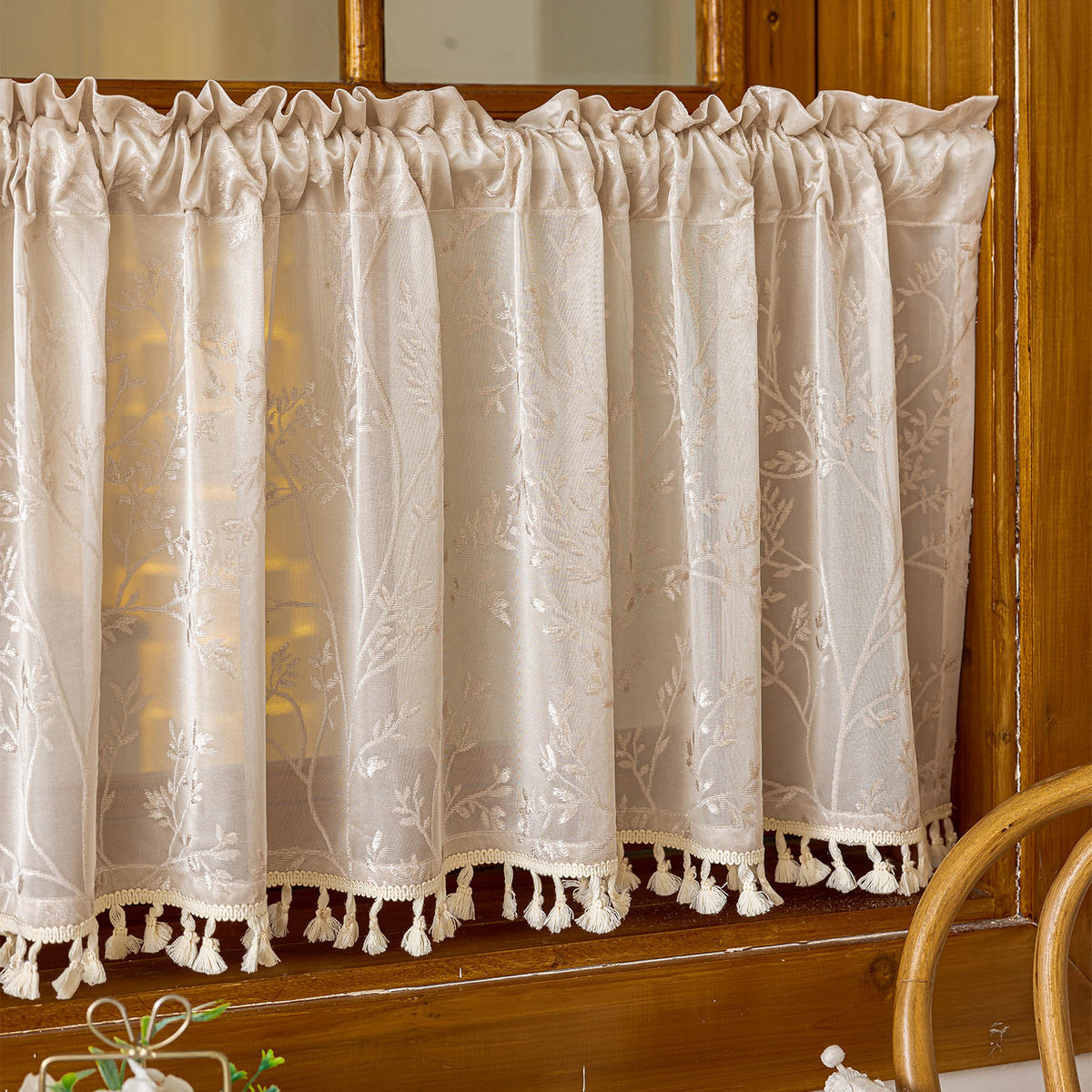KURZE GARDINEN, Beige,1 Stück, 100/60 cm - Beige, Textil (100/60cm)