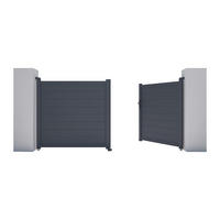 GARTENTOR Flügeltor Doppeltor - 305 x 150 cm - voll - Aluminium - Anthrazit - NAZARIO - Anthrazit, Metall (300/145cm) - Vente-Unique