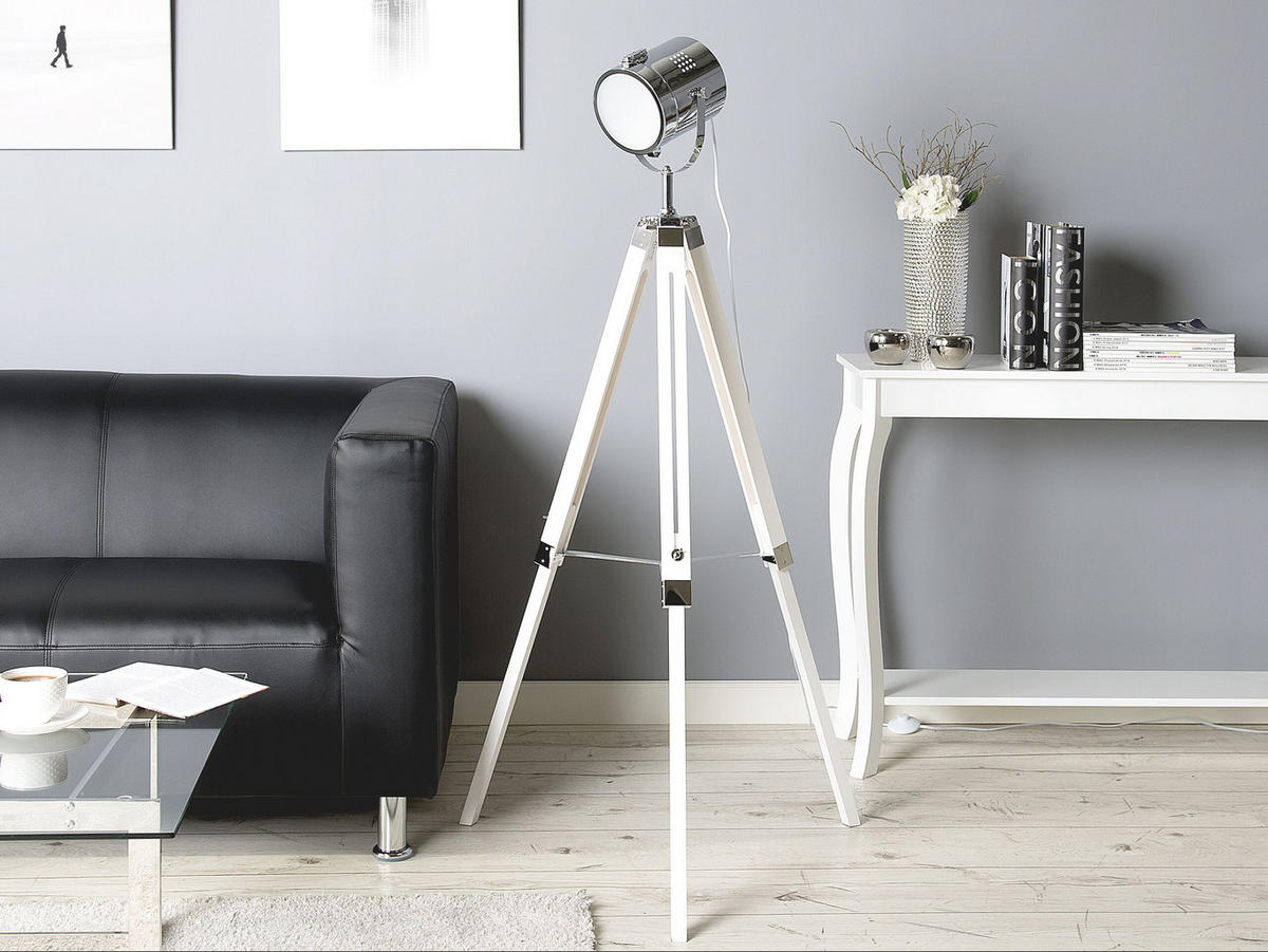 STEHLAMPE Alzette 70/70/143 cm - Weiß, Holz (70/70/143cm) - Beliani