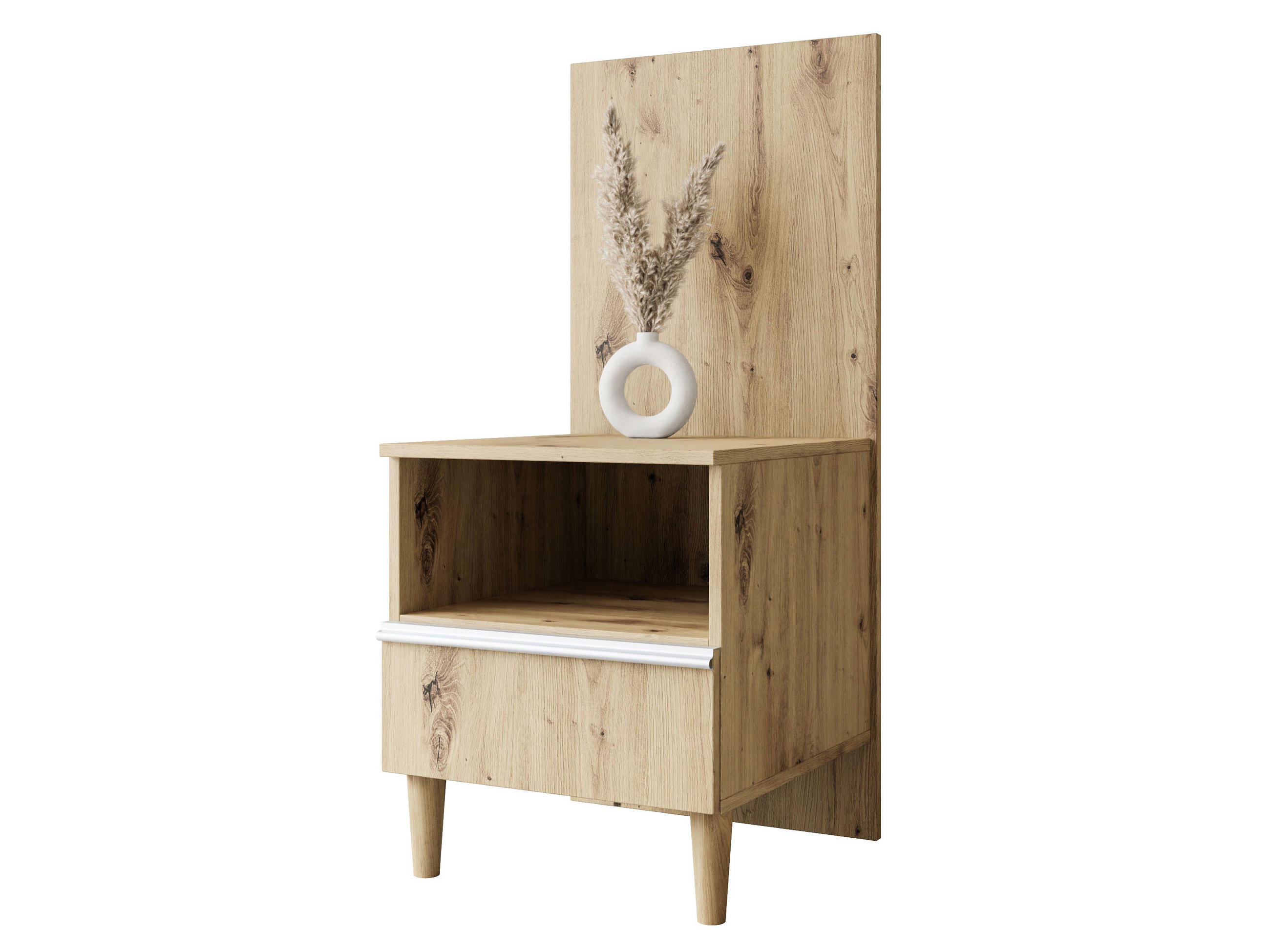 NACHTTISCH Luk 47x50 cm mit Schublade und Füßen, Eiche artisan - Eiche Artisan, Holz (47/107/50cm) - Margaret Hadas24