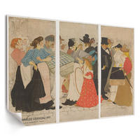 POSTER - 42x29 cm (A3) - Théophile Steinlen - Menschen auf der Straße - Rot, Textil (42/29.7/0.1cm) - TULUP