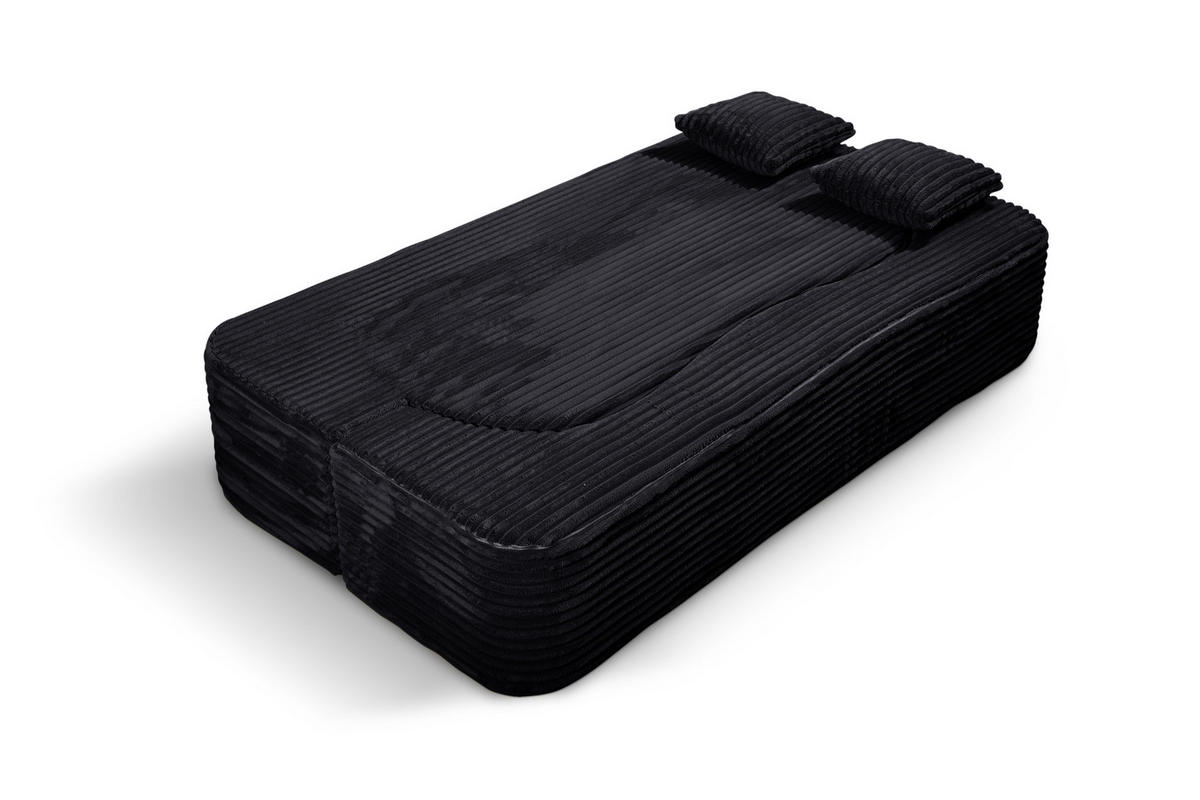 SCHLAFSOFA MYFOAM, Sofa mit Schlaffunktion, Farbe: Grau, Cordstoff - Schwarz, Textil (200/80/72cm) - Storez24