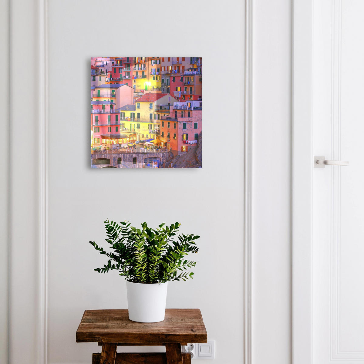 SCHLÜSSELBOX Schwarz 30x30 cm- Türöffnung nach rechts - Farben der Stadt - Gelb, Metall (30/30/5cm) - TULUP