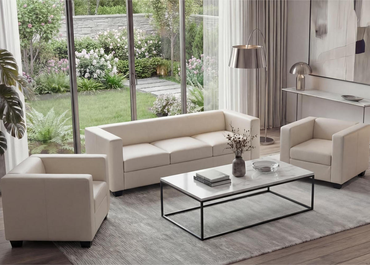 SOFAGARNITUR Cremeweiß - Weiß, Textil (450/70/200cm) - MCW