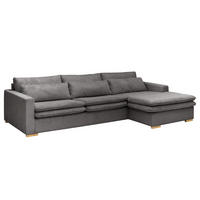 ECKSOFA mit Longchair - Grau, Textil (299/164cm) - home24