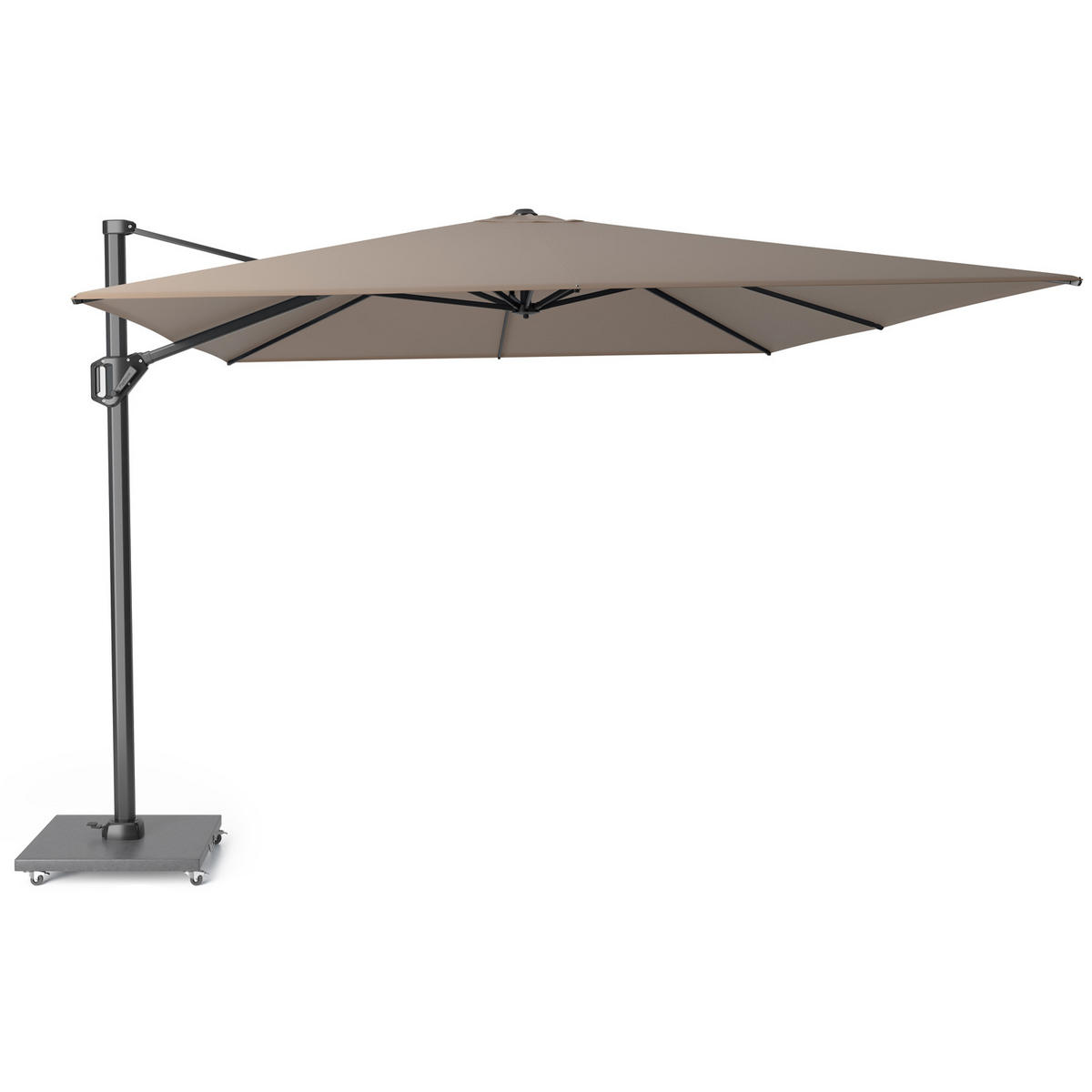 AMPELSCHIRM rechteckig 4 x 3 m Challenger T¹ Premium 360° kippbar braun/anthrazit - Braun, Metall (300/400cm) - Platinum