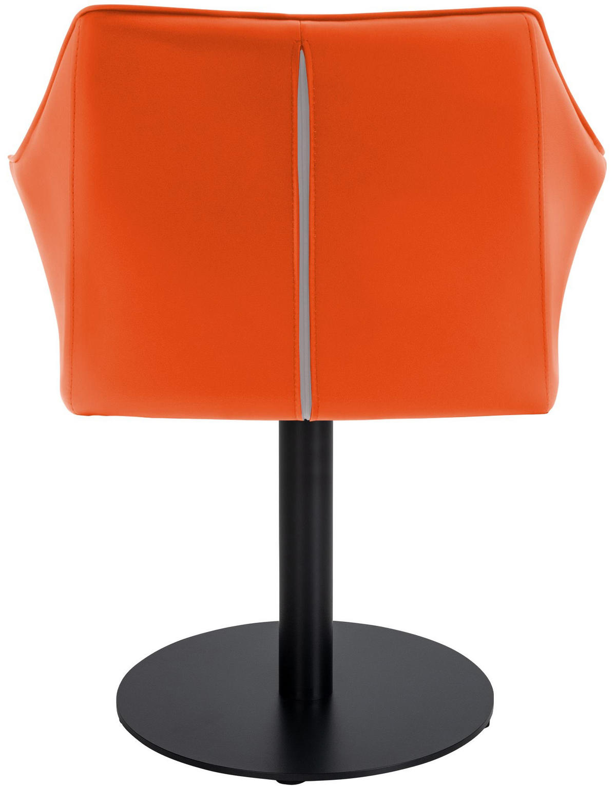 SESSEL Lederlook orange - Schwarz/Orange, Textil/Metall (64/75/48cm) - CLP