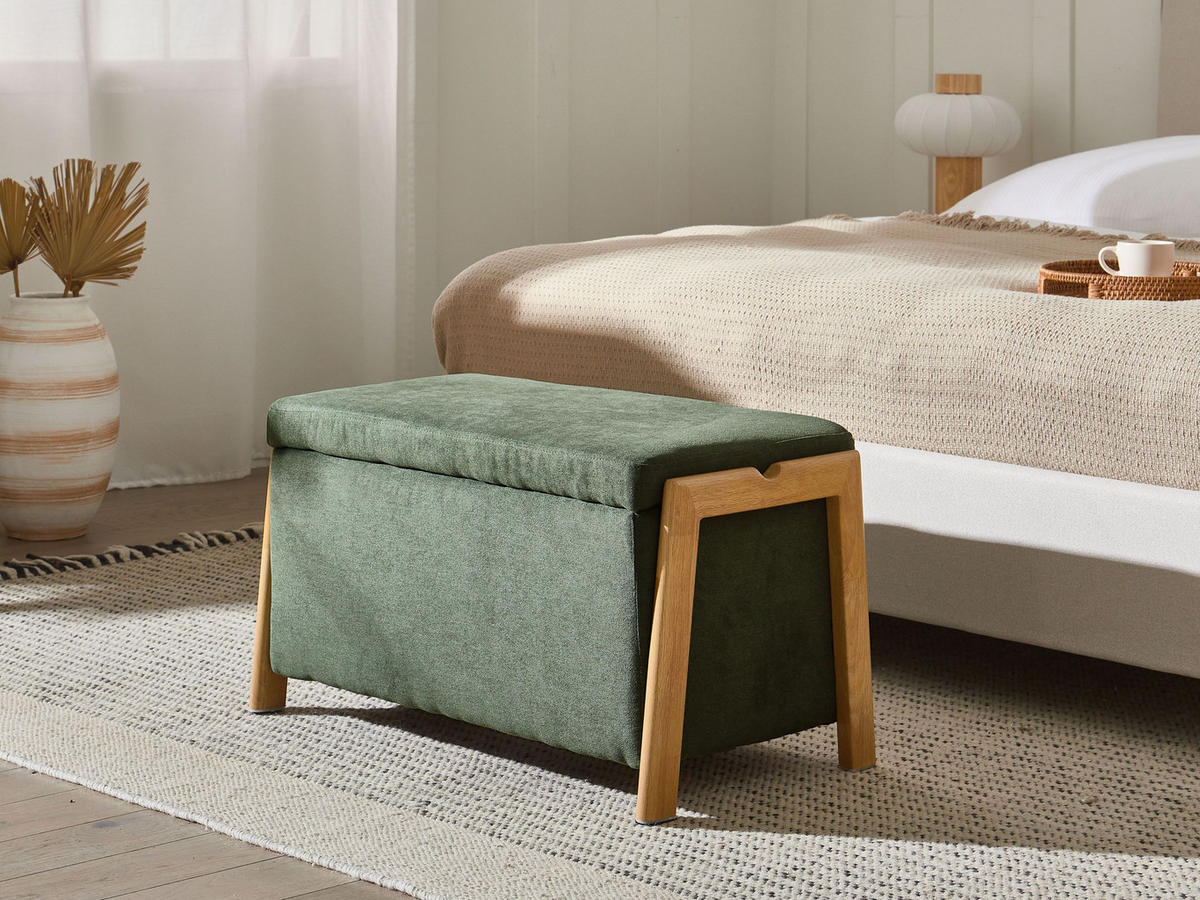 BANCĂ verde Edland - maro/verde, material textil (75/44/43cm) - Beliani