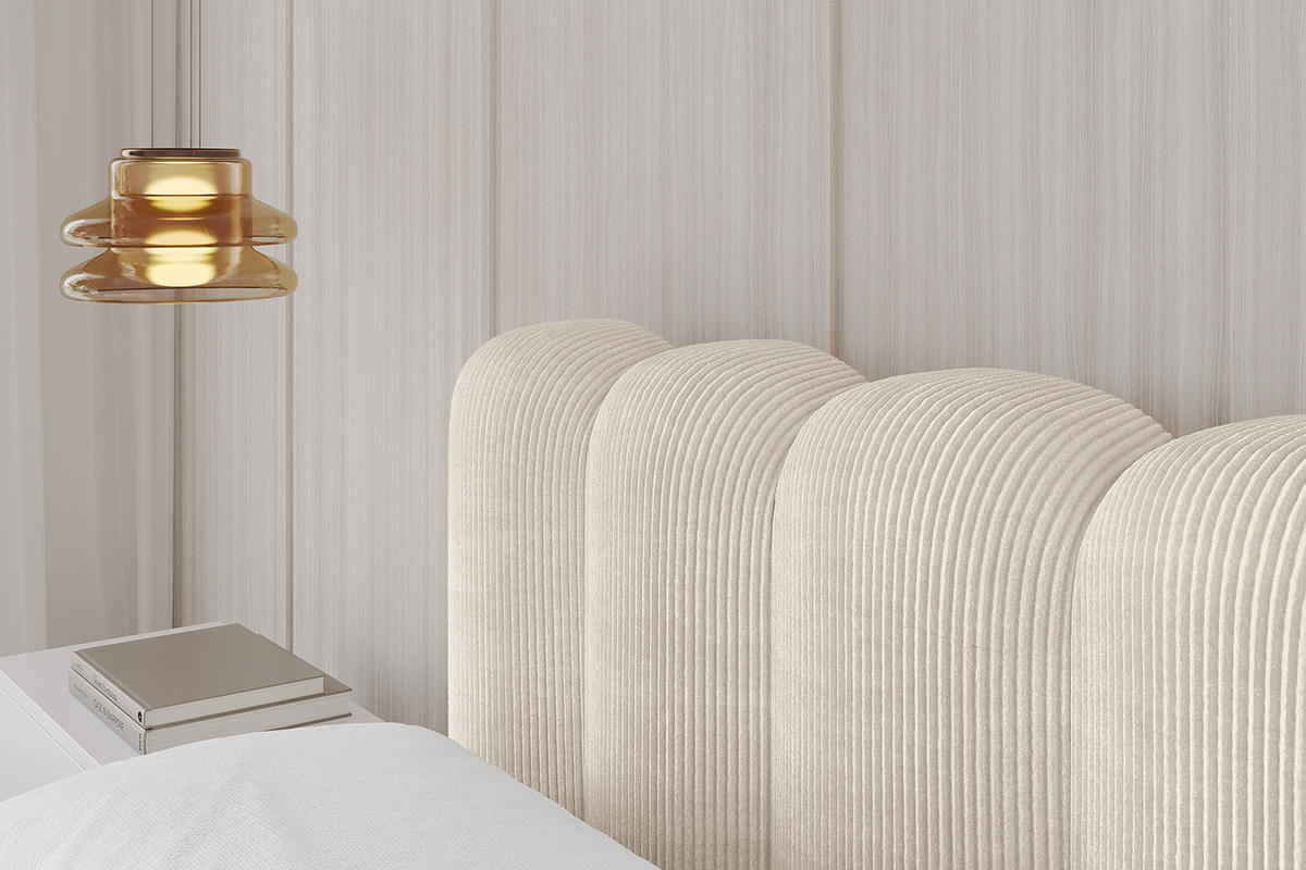 POLSTERBETT mit Bettkasten und Lattenrost, Boxbett ohne Matratze - SENA-v1 180x200 Beige - Beige, Holzwerkstoff/Textil (180/200cm) - ALTDECOR