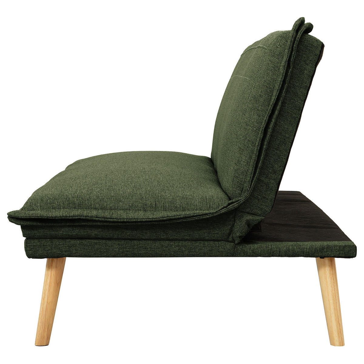 SCHLAFSOFA - Webstoff / Gummibaum - Dunkelgrün/Eichefarben, Holz/Textil (188/82/87cm) - home24