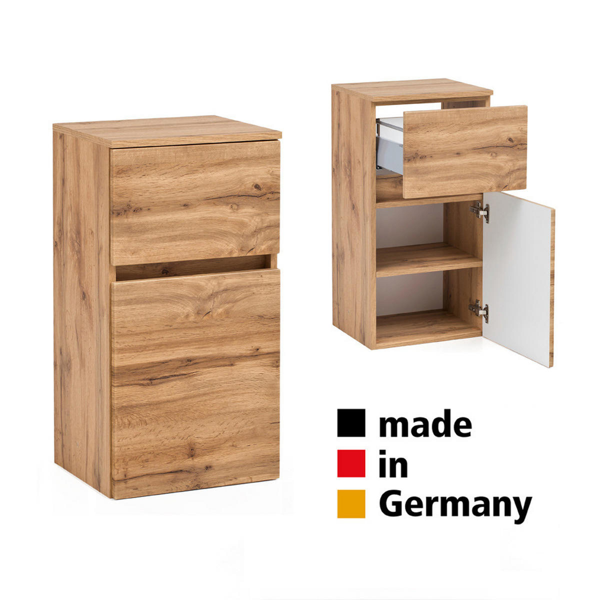 BADMÖBEL-SET 4-TLG. Vidago-03 - Braun, Holzwerkstoff (156/200/52cm) - Lomado