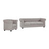 SOFA 3-Sitzer & Sessel - Stoff - Grau - CHESTERFIELD - Grau, Textil (88/72/205cm) - Vente-Unique