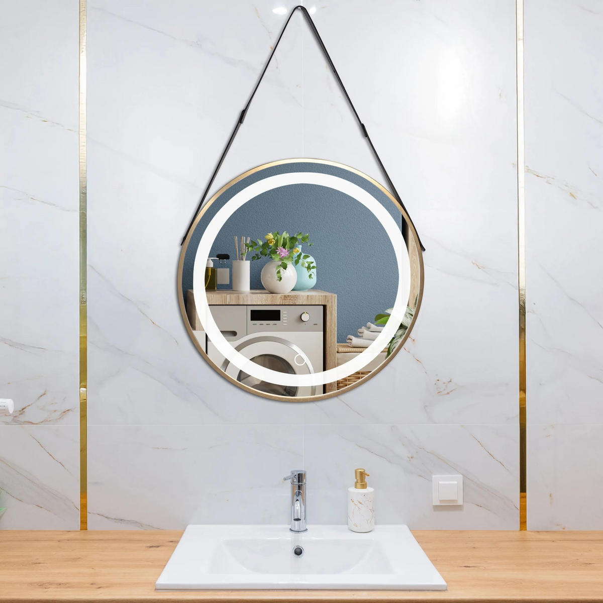 SPIEGEL Rea Led 60cm Yh-3339 - Transparent, Glas (59.5/3.5/59.5cm) - REA